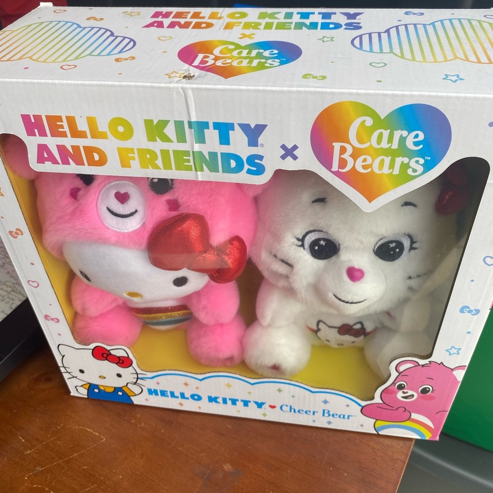 Hello Kitty and Care Bears Plush Duo - Pink and White